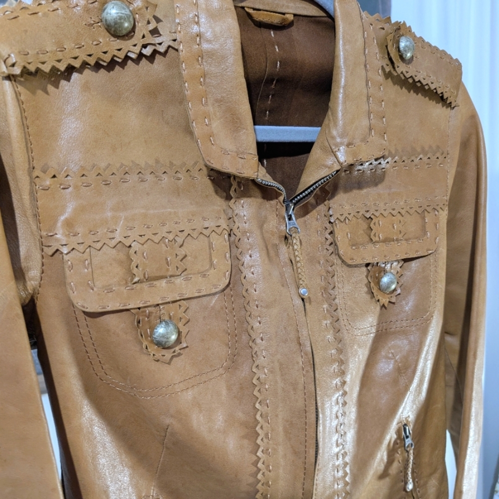 VERAPELLE italian leather Jacket Size IT 44 US 8 - Picture 5 of 13